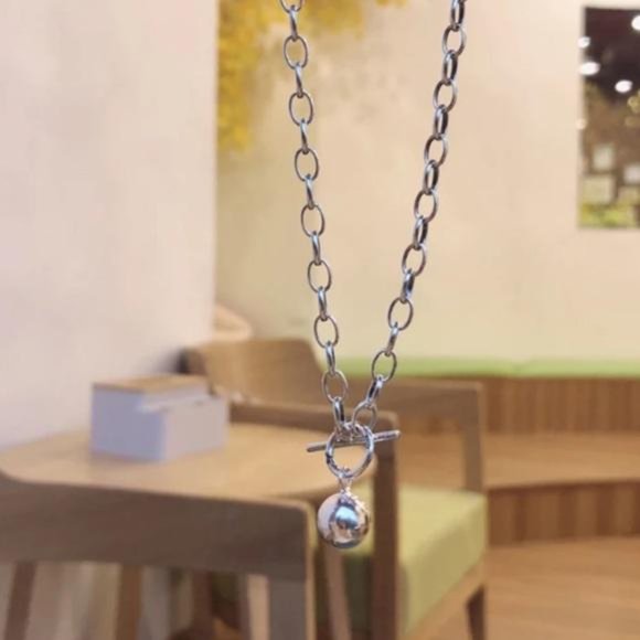 NEW 925 STERLING SILVER PENDANT CHOKER NECKLACE, NICE NECKLACE, CUTE NECKLACE - Picture 3 of 5